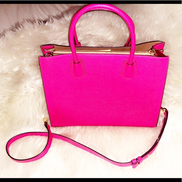 🆕MICHAEL KORS Mercer Convertible Hot Pink Bag - Picture 4 of 7